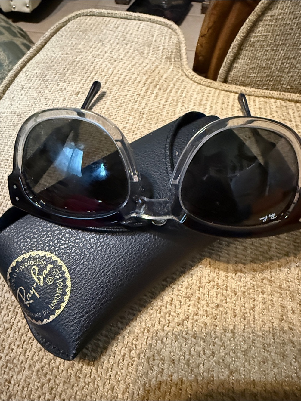 Ray-Ban Clear and Black Round Sunglasses